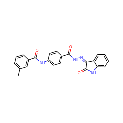 Cc1cccc(C(=O)Nc2ccc(C(=O)N/N=C3\C(=O)Nc4ccccc43)cc2)c1 ZINC000005447667