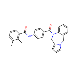 Cc1cccc(C(=O)Nc2ccc(C(=O)N3Cc4cccn4Cc4ccccc43)cc2)c1C ZINC000013534547