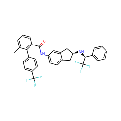 Cc1cccc(C(=O)Nc2ccc3c(c2)C[C@@H](N[C@@H](c2ccccc2)C(F)(F)F)C3)c1-c1ccc(C(F)(F)F)cc1 ZINC000044351973