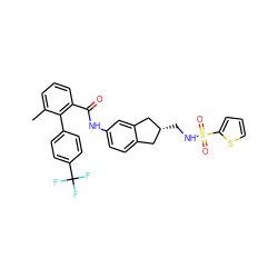 Cc1cccc(C(=O)Nc2ccc3c(c2)C[C@H](CNS(=O)(=O)c2cccs2)C3)c1-c1ccc(C(F)(F)F)cc1 ZINC000027524651