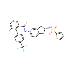 Cc1cccc(C(=O)Nc2ccc3c(c2)C[C@H](NS(=O)(=O)c2cccs2)C3)c1-c1ccc(C(F)(F)F)cc1 ZINC000027523208