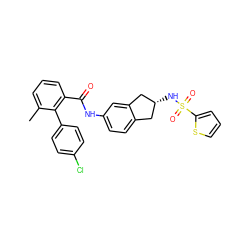 Cc1cccc(C(=O)Nc2ccc3c(c2)C[C@H](NS(=O)(=O)c2cccs2)C3)c1-c1ccc(Cl)cc1 ZINC000013471255