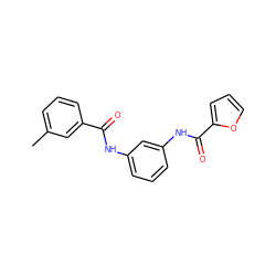 Cc1cccc(C(=O)Nc2cccc(NC(=O)c3ccco3)c2)c1 ZINC000000344955