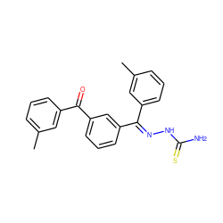 Cc1cccc(C(=O)c2cccc(/C(=N/NC(N)=S)c3cccc(C)c3)c2)c1 ZINC000145643934