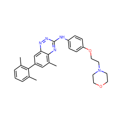 Cc1cccc(C)c1-c1cc(C)c2nc(Nc3ccc(OCCN4CCOCC4)cc3)nnc2c1 ZINC000038255615