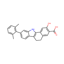 Cc1cccc(C)c1-c1ccc2c3c([nH]c2c1)-c1cc(O)c(C(=O)O)cc1CC3 ZINC000034893963