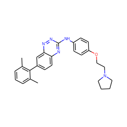 Cc1cccc(C)c1-c1ccc2nc(Nc3ccc(OCCN4CCCC4)cc3)nnc2c1 ZINC000028702758