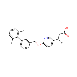 Cc1cccc(C)c1-c1cccc(COc2ccc([C@@H](C)CC(=O)O)cn2)c1 ZINC000169349566