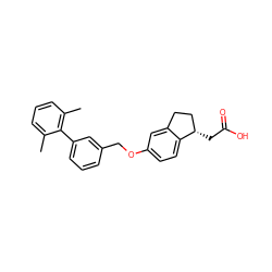 Cc1cccc(C)c1-c1cccc(COc2ccc3c(c2)CC[C@@H]3CC(=O)O)c1 ZINC000059570112