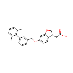 Cc1cccc(C)c1-c1cccc(COc2ccc3c(c2)OC[C@@H]3CC(=O)O)c1 ZINC000059570253