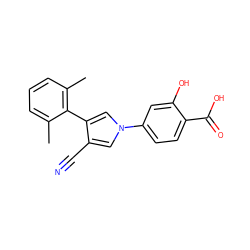 Cc1cccc(C)c1-c1cn(-c2ccc(C(=O)O)c(O)c2)cc1C#N ZINC000200821926