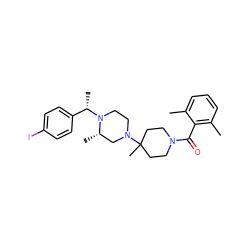 Cc1cccc(C)c1C(=O)N1CCC(C)(N2CCN([C@@H](C)c3ccc(I)cc3)[C@@H](C)C2)CC1 ZINC000026996469