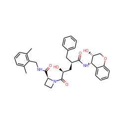 Cc1cccc(C)c1CNC(=O)[C@@H]1CCN1C(=O)[C@@H](O)C[C@@H](Cc1ccccc1)C(=O)N[C@H]1c2ccccc2OC[C@H]1O ZINC000028953482