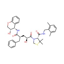 Cc1cccc(C)c1CNC(=O)[C@H]1N(C(=O)[C@@H](O)C[C@@H](Cc2ccccc2)C(=O)N[C@H]2c3ccccc3OC[C@H]2O)CSC1(C)C ZINC000003976370