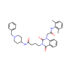 Cc1cccc(C)c1NC(=O)Cn1c(=O)n(CCCC(=O)NC2CCN(Cc3ccccc3)CC2)c(=O)c2ccccc21 ZINC000038147246