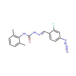 Cc1cccc(C)c1NC(=O)N/N=C/c1ccc(N=[N+]=[N-])cc1F ZINC000169335080