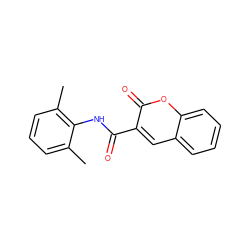 Cc1cccc(C)c1NC(=O)c1cc2ccccc2oc1=O ZINC000000439436