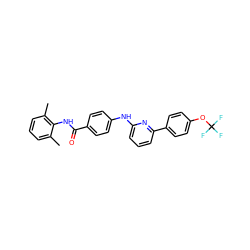 Cc1cccc(C)c1NC(=O)c1ccc(Nc2cccc(-c3ccc(OC(F)(F)F)cc3)n2)cc1 ZINC000103241168