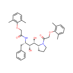 Cc1cccc(C)c1OCC(=O)N[C@@H](Cc1ccccc1)[C@@H](O)[C@H](O)[C@H]1CCCN1C(=O)COc1c(C)cccc1C ZINC000084758936