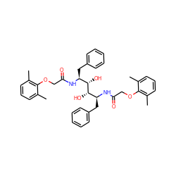 Cc1cccc(C)c1OCC(=O)N[C@@H](Cc1ccccc1)[C@H](O)[C@@H](O)[C@H](Cc1ccccc1)NC(=O)COc1c(C)cccc1C ZINC000084757584