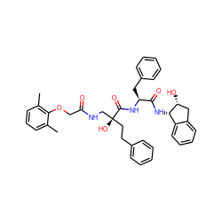 Cc1cccc(C)c1OCC(=O)NC[C@@](O)(CCc1ccccc1)C(=O)N[C@@H](Cc1ccccc1)C(=O)N[C@H]1c2ccccc2C[C@H]1O ZINC000049723285