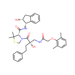 Cc1cccc(C)c1OCC(=O)NC[C@@](O)(CCc1ccccc1)C(=O)N1CSC(C)(C)[C@@H]1C(=O)N[C@H]1c2ccccc2C[C@H]1O ZINC000049708425