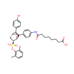 Cc1cccc(C)c1OS(=O)(=O)[C@H]1C[C@H]2O[C@H]1C(c1ccc(NC(=O)CCCCCCC(=O)O)cc1)=C2c1ccc(O)cc1 ZINC000473094061