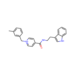 Cc1cccc(C[n+]2ccc(C(=O)NCCc3c[nH]c4ccccc34)cc2)c1 ZINC000473152215