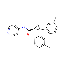 Cc1cccc(C2(c3cccc(C)c3)C[C@@H]2C(=O)Nc2ccncc2)c1 ZINC000005337743