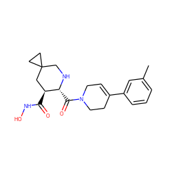 Cc1cccc(C2=CCN(C(=O)[C@H]3NCC4(CC4)C[C@@H]3C(=O)NO)CC2)c1 ZINC000029037874