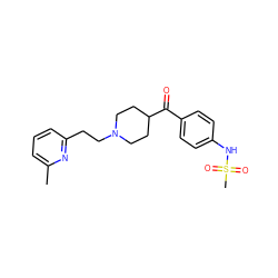 Cc1cccc(CCN2CCC(C(=O)c3ccc(NS(C)(=O)=O)cc3)CC2)n1 ZINC000002022686