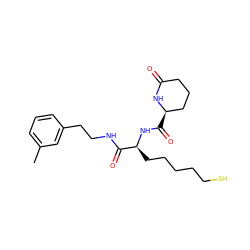 Cc1cccc(CCNC(=O)[C@H](CCCCCS)NC(=O)[C@@H]2CCCC(=O)N2)c1 ZINC000205041828