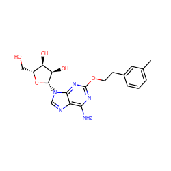 Cc1cccc(CCOc2nc(N)c3ncn([C@@H]4O[C@H](CO)[C@@H](O)[C@H]4O)c3n2)c1 ZINC000013815165