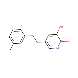 Cc1cccc(CCc2c[nH]c(=O)c(O)c2)c1 ZINC000206345564