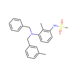 Cc1cccc(CN(Cc2ccccc2)c2cccc(NS(C)(=O)=O)c2C)c1 ZINC000026289683