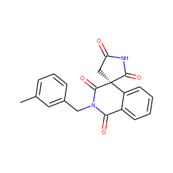 Cc1cccc(CN2C(=O)c3ccccc3[C@@]3(CC(=O)NC3=O)C2=O)c1 ZINC000013737600