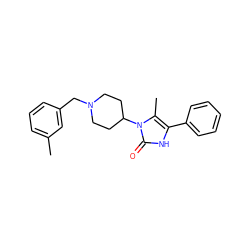 Cc1cccc(CN2CCC(n3c(C)c(-c4ccccc4)[nH]c3=O)CC2)c1 ZINC000013799244