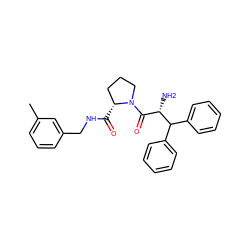 Cc1cccc(CNC(=O)[C@@H]2CCCN2C(=O)[C@H](N)C(c2ccccc2)c2ccccc2)c1 ZINC000013779048