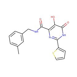 Cc1cccc(CNC(=O)c2nc(-c3cccs3)[nH]c(=O)c2O)c1 ZINC000028820286