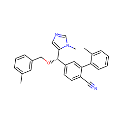 Cc1cccc(CO[C@@H](c2ccc(C#N)c(-c3ccccc3C)c2)c2cncn2C)c1 ZINC000028358681