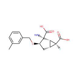 Cc1cccc(CO[C@@H]2C[C@@H]3[C@H]([C@]2(N)C(=O)O)[C@@]3(F)C(=O)O)c1 ZINC000013582150