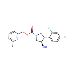 Cc1cccc(COC(=O)N2C[C@H](c3ccc(Cl)cc3Cl)[C@@H](N)C2)n1 ZINC000014958682