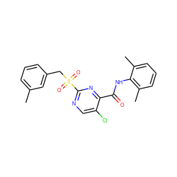 Cc1cccc(CS(=O)(=O)c2ncc(Cl)c(C(=O)Nc3c(C)cccc3C)n2)c1 ZINC000008917457