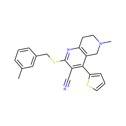 Cc1cccc(CSc2nc3c(c(-c4cccs4)c2C#N)CN(C)CC3)c1 ZINC000019852719