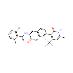 Cc1cccc(Cl)c1C(=O)N[C@@H](Cc1ccc(-c2c(C(F)(F)F)cc(C)n(C)c2=O)cc1)C(=O)O ZINC000038405476