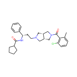 Cc1cccc(Cl)c1C(=O)N1C[C@@H]2CN(CC[C@H](NC(=O)C3CCCC3)c3ccccc3)C[C@@H]2C1 ZINC000035822285