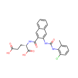 Cc1cccc(Cl)c1NC(=O)Nc1cc2ccccc2cc1C(=O)N[C@@H](CCC(=O)O)C(=O)O ZINC000040835035