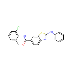 Cc1cccc(Cl)c1NC(=O)c1ccc2nc(Nc3ccccc3)sc2c1 ZINC000013536526