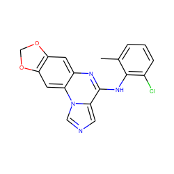 Cc1cccc(Cl)c1Nc1nc2cc3c(cc2n2cncc12)OCO3 ZINC000013860298