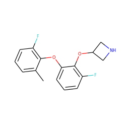 Cc1cccc(F)c1Oc1cccc(F)c1OC1CNC1 ZINC000066112438